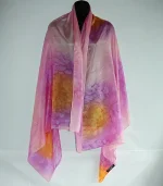 Orange, Pink and Violet Silk Sarong by Designs on Silk