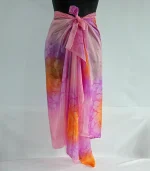 Orange, Pink and Violet Silk Sarong by Designs on Silk
