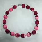 Pink and Burgundy Silk Necklace by Designs on Silk
