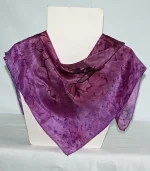 Pink and Purple Heather Square Silk Bandanna by Designs on Silk
