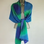 Purple, Green and Blue Silk Wrap from Designs on Silk