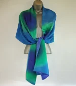 Purple, Green and Blue Silk Wrap from Designs on Silk