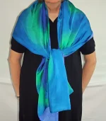 Purple, Green and Blue Silk Wrap from Designs on Silk