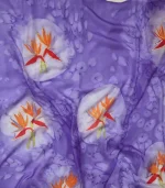 Purple Silk Sarong with Birds of Paradise by Designs on Silk