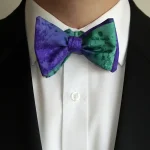 Purple and Dark Green Self Tie Silk Bow Tie from Designs on Silk