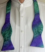 Purple and Dark Green Self Tie Silk Bow Tie from Designs on Silk