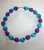 Purple and Turquoise Blue Silk Necklace by Designs on Silk