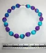 Purple and Turquoise Blue Silk Necklace by Designs on Silk