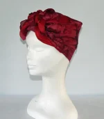 Red and Burgundy Square Silk Headscarf from Designs on Silk
