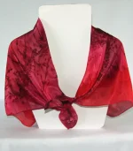 Red and Burgundy Square Silk Headscarf from Designs on Silk