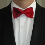 Red and Burgundy Ready-Tied Silk Bow Tie from Designs on Silk