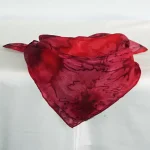 Red and Burgundy Square Silk Bandanna by Designs on Silk