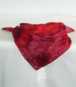 Red and Burgundy Square Silk Bandanna by Designs on Silk