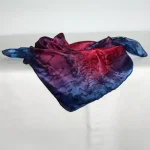 Navy Blue and Red Square Silk Bandanna by Designs on Silk