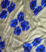 Violets on Pale Grey Silk Sarong by Designs on Silk