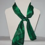 Emerald Green, Spring Green Tartan Small Long Silk Scarf from Designs on Silk