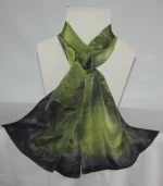 Lime and Black Large Long Silk Scarf from Designs on Silk