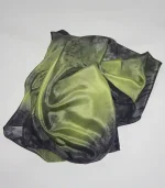 Lime and Black Large Long Silk Scarf from Designs on Silk
