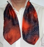 Orange and Navy Blue Silk Cravat - Image 4