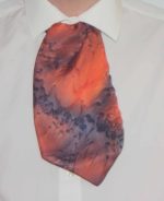 Orange and Navy Blue Silk Cravat