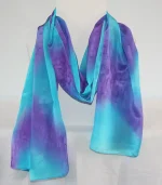 Purple and Turquoise Large Long Silk Scarf from Designs on Silk