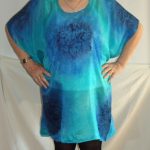 Royal Blue, Navy Blue & Turquoise Silk Kaftan