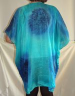 Royal Blue, Navy Blue & Turquoise Silk Kaftan - Image 2