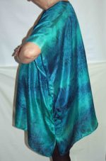 Emerald Green & Navy Blue Silk Kaftan - Image 3