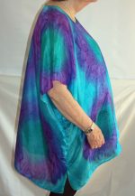 Emerald, Purple & Turquoise Silk Kaftan - Image 3