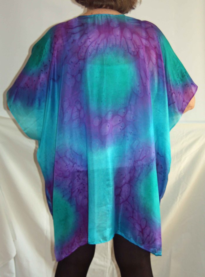 Emerald, Purple & Turquoise Silk Kaftan - Image 2