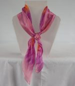 Orange, Purple and Pink Large Square Silk Scarf - Image 3