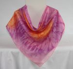 Orange, Purple and Pink Large Square Silk Scarf