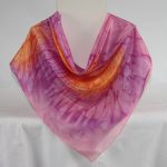 Orange, Purple and Pink Large Square Silk Scarf