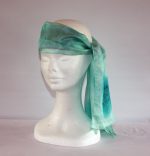Peppermint and Peacock Small Long Silk Scarf - Image 4