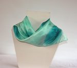 Peppermint and Peacock Small Long Silk Scarf - Image 3