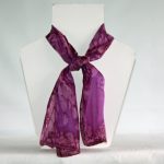 Pink and Purple Heather Small Long Silk Scarf