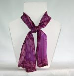 Pink and Purple Heather Small Long Silk Scarf