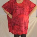Red & Burgundy Silk Kaftan