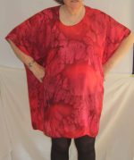 Red & Burgundy Silk Kaftan