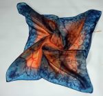Orange and Navy Blue Square Silk Bandanna - Image 4