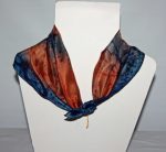 Orange and Navy Blue Square Silk Bandanna - Image 3