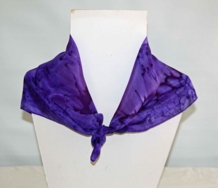 Purple and Iris Square Silk Bandanna - Image 3