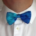 Blue and Aqua Ready-Tied Silk Bow Tie
