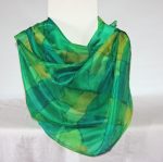 Green Tartan Medium Long Silk Scarf - Image 3