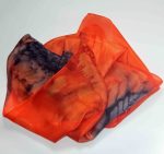 Orange and Black Medium Long Silk Scarf - Image 4