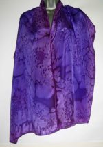 Purple and Iris Large Long Silk Scarf - Image 4