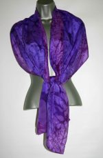 Purple and Iris Large Long Silk Scarf - Image 3