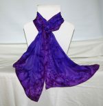 Purple and Iris Large Long Silk Scarf