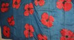 Poppies on Navy Blue Silk Sarong - Image 4